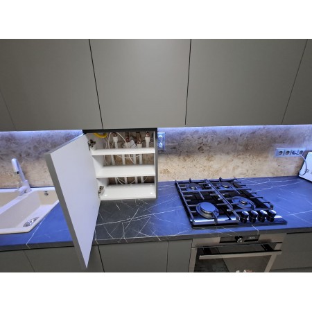 Современная прямая кухня на заказ, минималистичный дизайн, глянцевая мебель из МДФ .